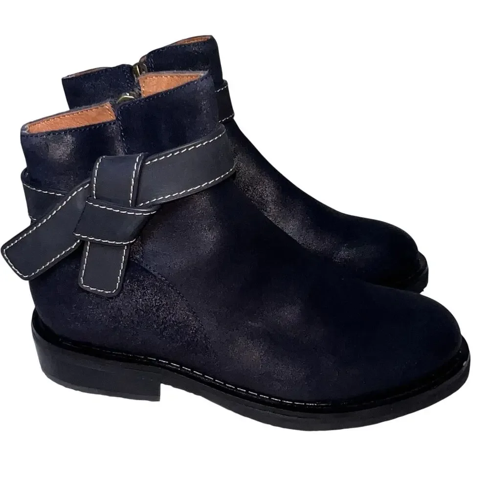Sundance Bonfire Booties Womens Size 36 EU / 5.5 US Navy Blue Ankle Boots Casual